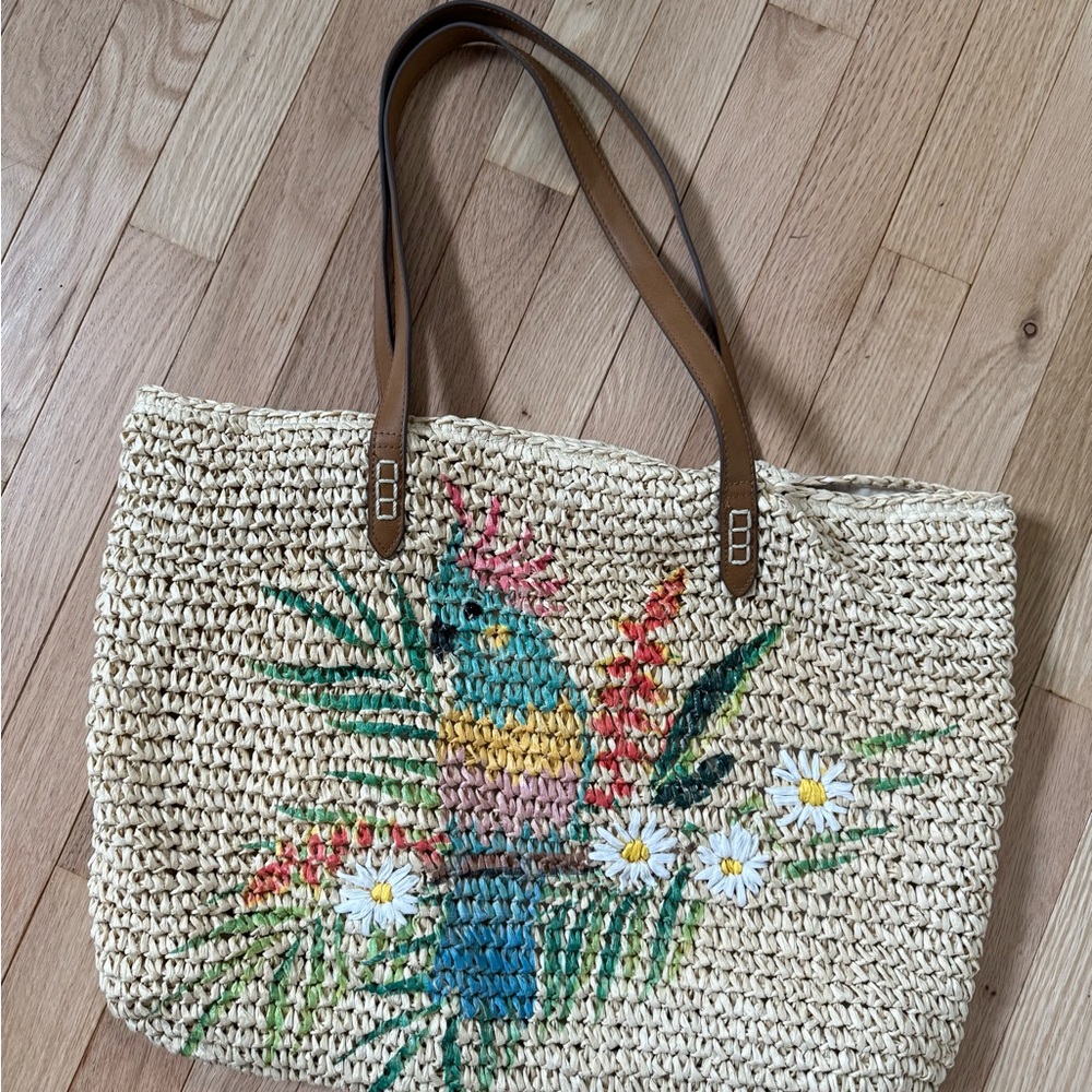 INC International Concepts Woven Parrot Tote